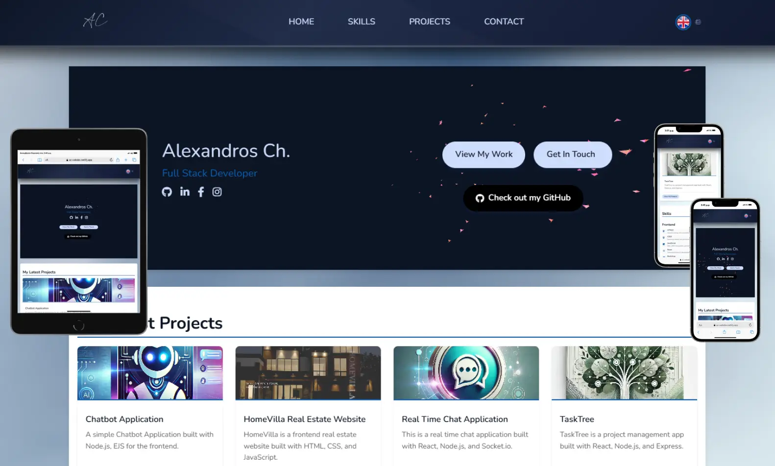 Ιστοσελίδα για Χαρτοφυλάκιο Προγραμματιστή Ιστού